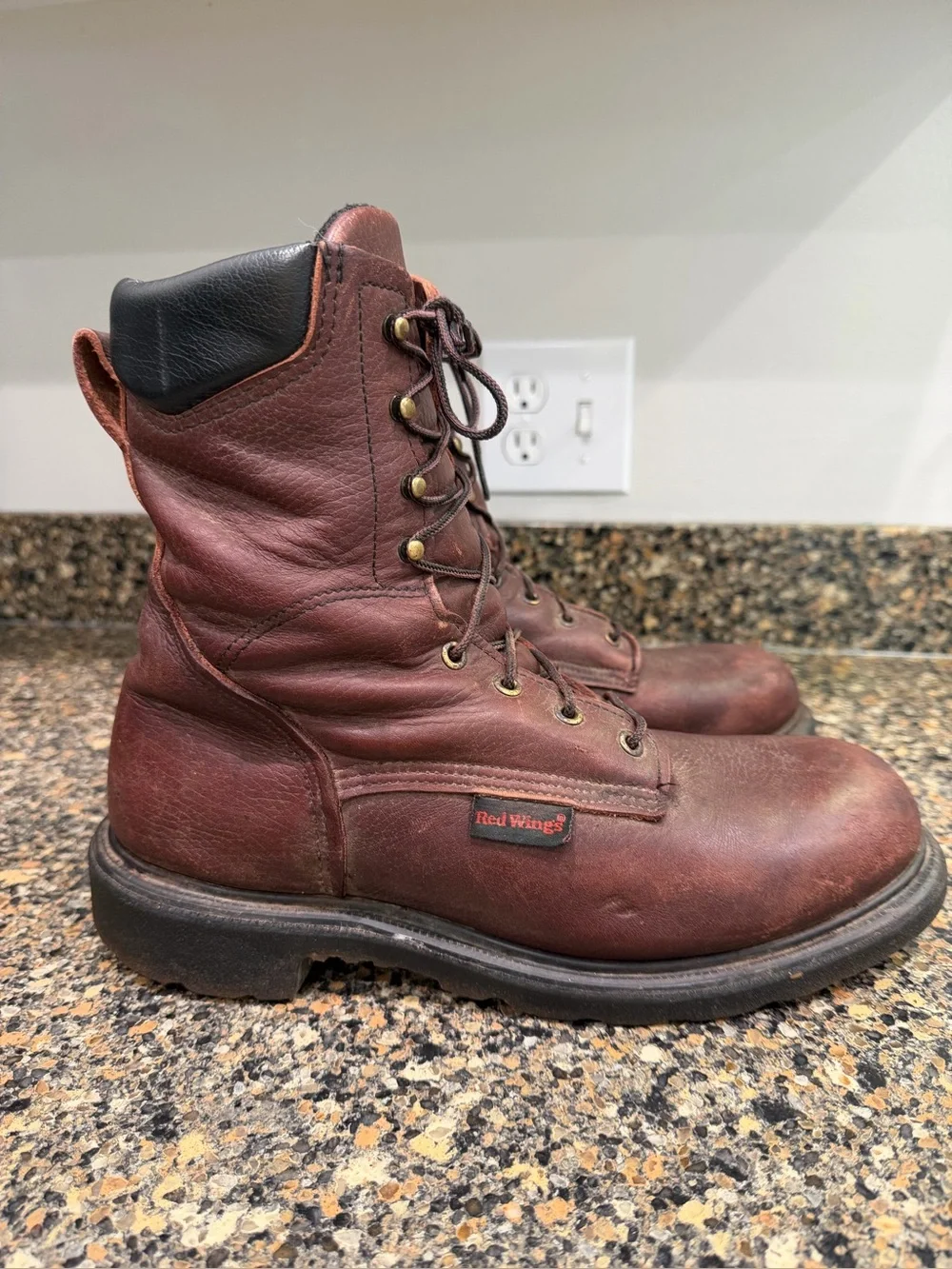 Men's Brown red wing supersole Leather Work Boots 10 EE